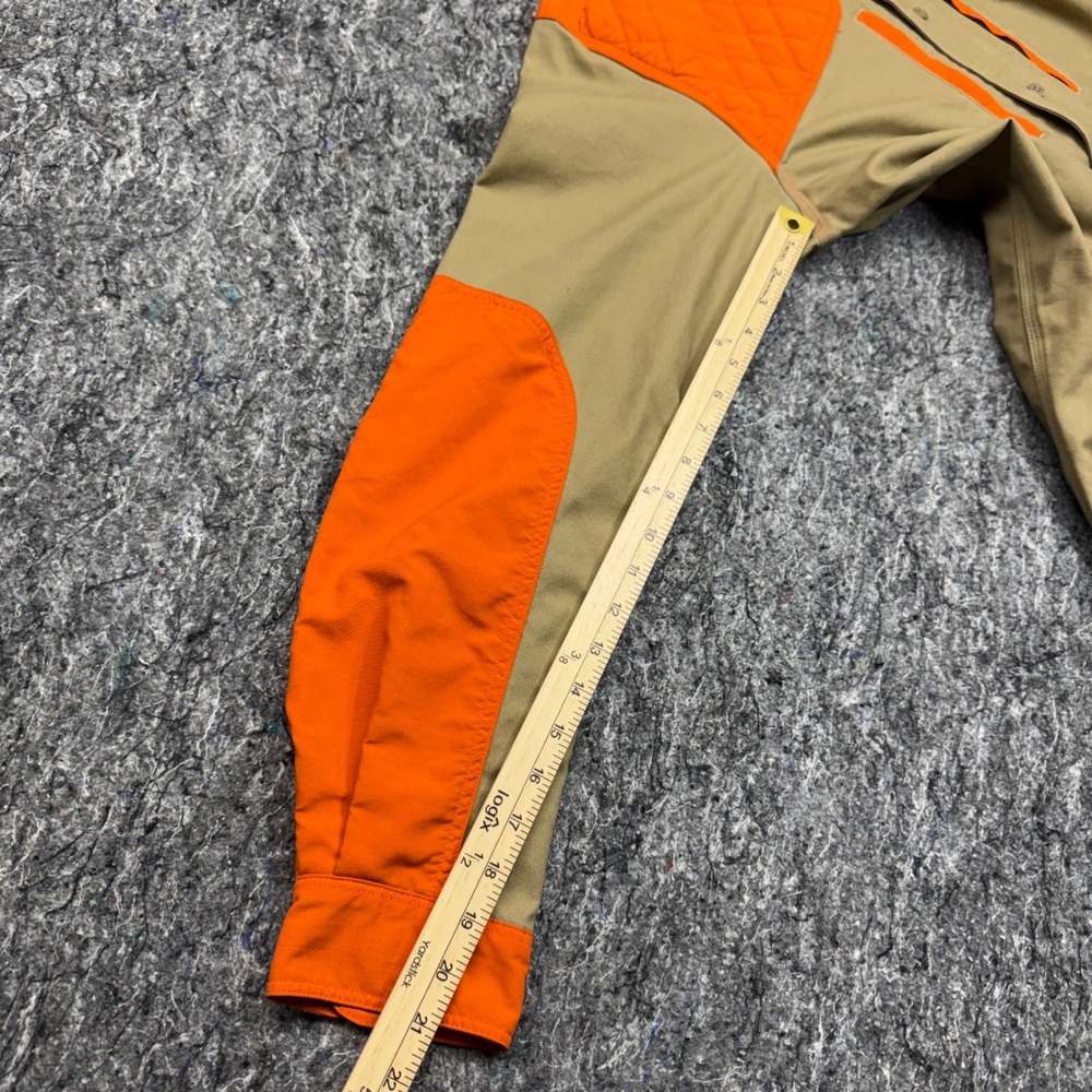 Carhartt Upland Field Shirt Mens Medium Tan Blaze Orange Hunting Shooting Top - Picture 5 of 9